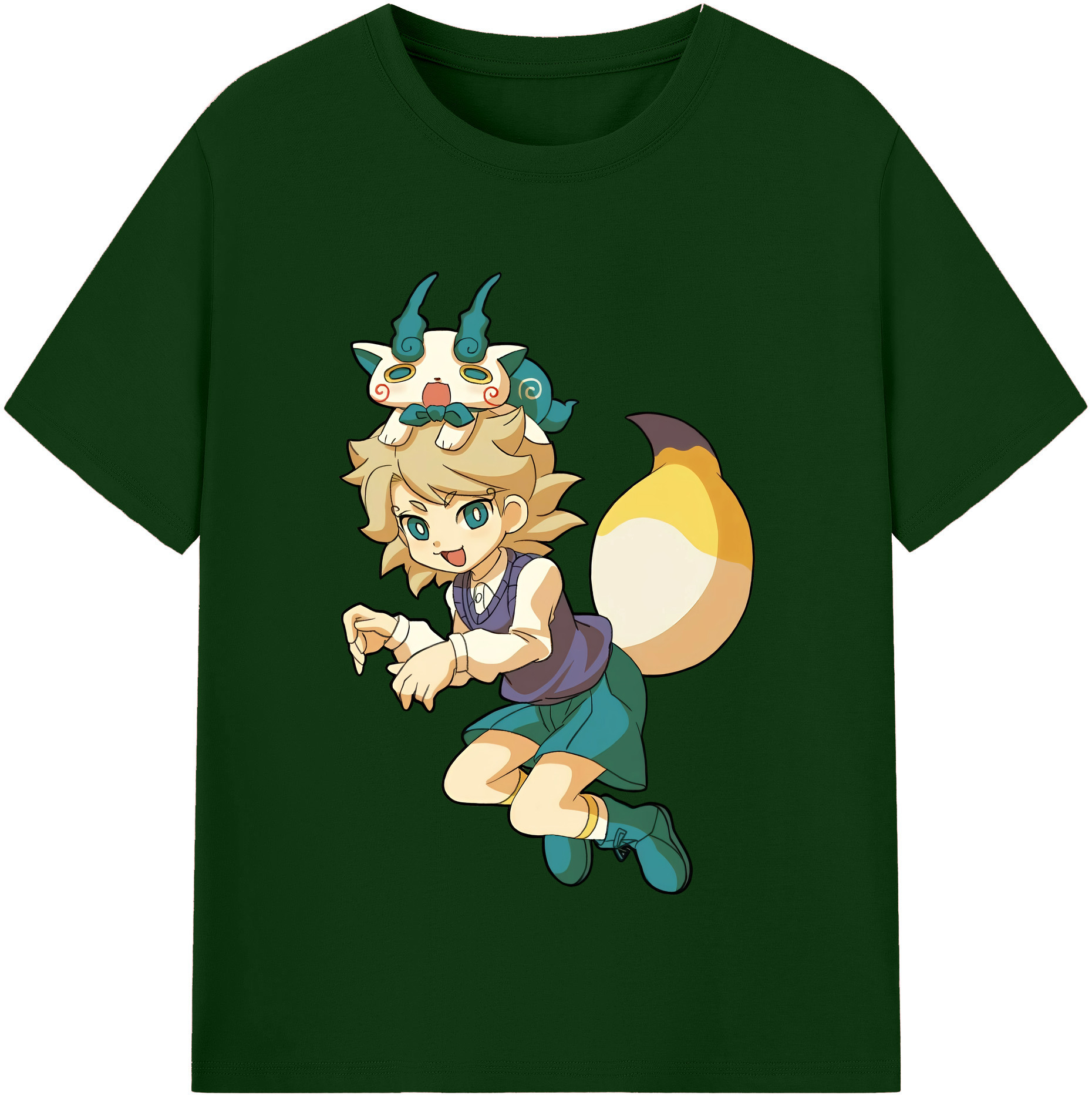 （画像用） 妖怪ウォッチ Yo-kai Watch 綿100％半袖Tシャツ（フロントプリント）